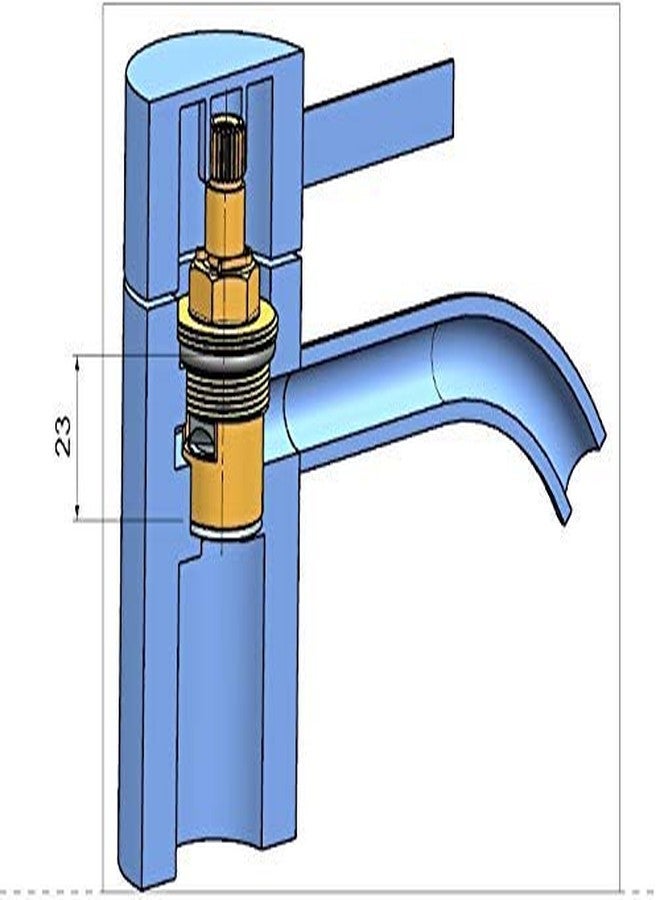 SPAZIO طقم من 10 قطع من صمامات صنبور Spazio الأنيقة للحمامات، مصنوعة من النحاس والسيراميك، بقطر نصف بوصة، تعمل بربع دورة، مناسبة للماء الساخن والبارد، للاستخدام في الحمامات والمطابخ. - Image 2